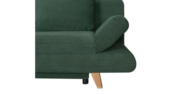 SCHLAFSOFA  mit Schlafen auf Sitzhöhe, haustierfreundlicher Bezug Cord Dunkelgrün  - Dunkelgrün/Buchefarben, KONVENTIONELL, Holz/Textil (200/75/85cm) - Carryhome