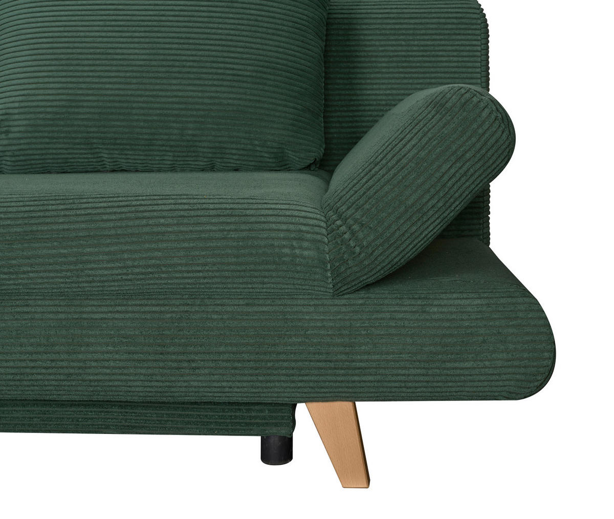SCHLAFSOFA  mit Schlafen auf Sitzhöhe, haustierfreundlicher Bezug Cord Dunkelgrün  - Dunkelgrün/Buchefarben, KONVENTIONELL, Holz/Textil (200/75/85cm) - Carryhome