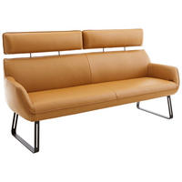 SITZBANK 213/107/78 cm Echtleder Bernsteinfarben Metall  - Beige/Bernsteinfarben, Design, Leder/Metall (213/107/78cm) - Koinor