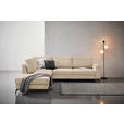 ECKSOFA Beige Chenille  inkl. Rückenkissen, Bettkasten, Schlaffunktion, Rücken echt, Liegefläche im Originalstoff  - Beige/Schwarz, KONVENTIONELL, Textil/Metall (257/275cm) - Carryhome