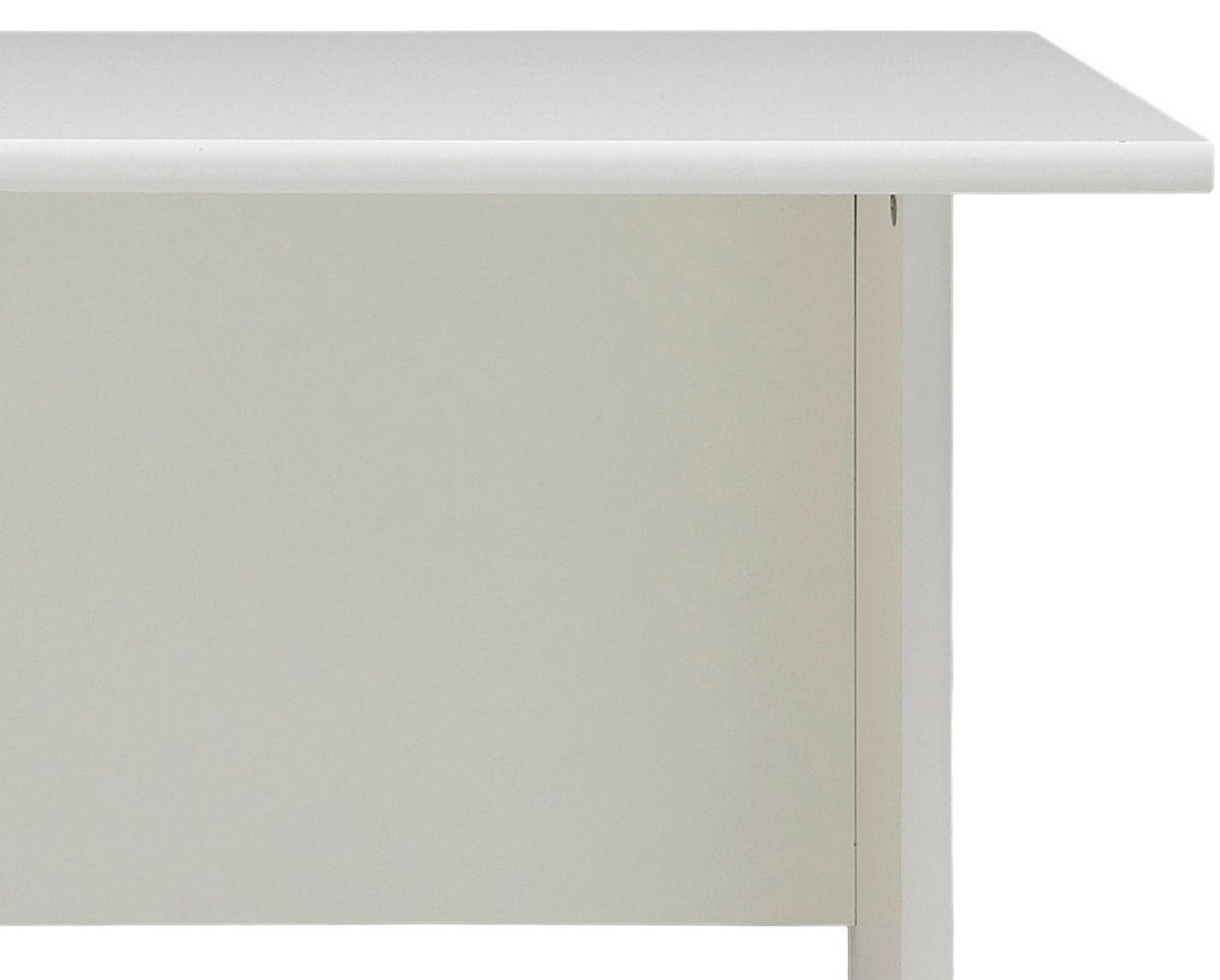 SCHREIBTISCH 90/65/74,2 cm  in Weiß  - Silberfarben/Weiß, Basics, Holzwerkstoff/Metall (90/65/74,2cm) - MID.YOU