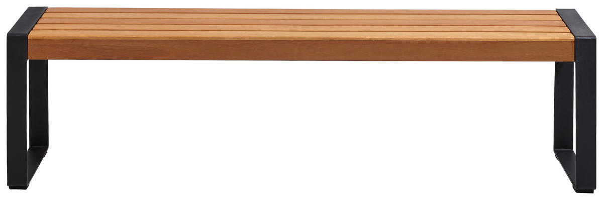 GARTENBANK 170/45/41 cm  in Schwarz, Teakfarben  - Schwarz/Teakfarben, LIFESTYLE, Holz/Metall (170/45/41cm) - Ambia Garden