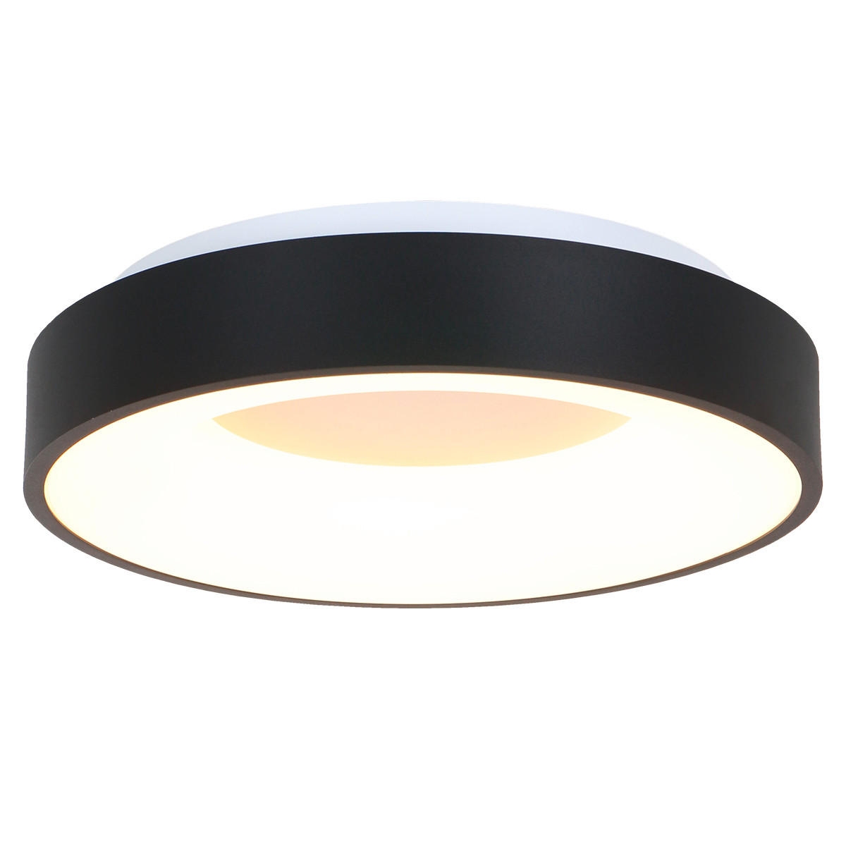 LED-DECKENLEUCHTE Ringlede 48/9 cm   - Schwarz, KONVENTIONELL, Kunststoff/Metall (48/9cm)