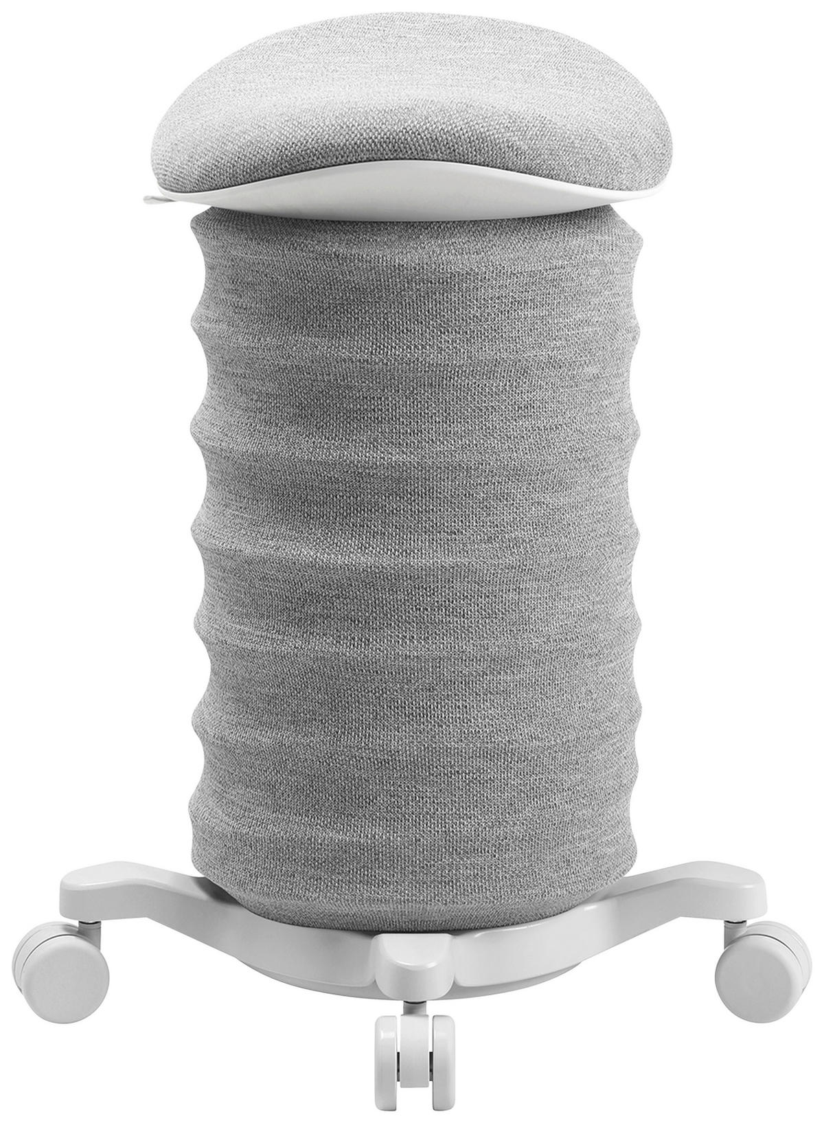 BÜROHOCKER Weiß, Hellgrau  - Hellgrau/Weiß, Design, Kunststoff/Textil (37,5/58-70/36cm) - Topstar