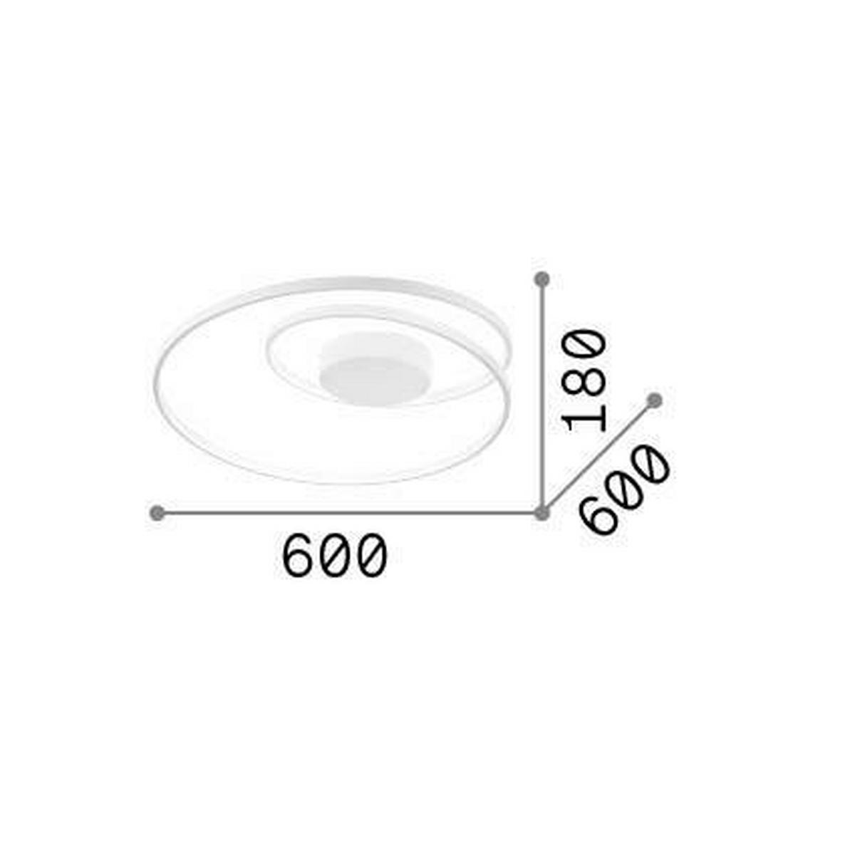 LED-DECKENLEUCHTE Bianco 60/18 cm   - Weiß, Design, Kunststoff/Metall (60/18cm) - Ideal Lux