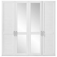 DREHTÜRENSCHRANK 215/207/60 cm 4-türig Weiß  - Silberfarben/Weiß, Design, Glas/Holzwerkstoff (215/207/60cm) - SetOne by Musterring