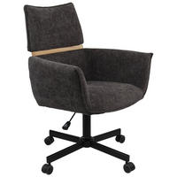 CHEFSESSEL Webstoff Dunkelgrau  - Dunkelgrau/Schwarz, MODERN, Holz/Kunststoff (62/86/56cm) - MID.YOU