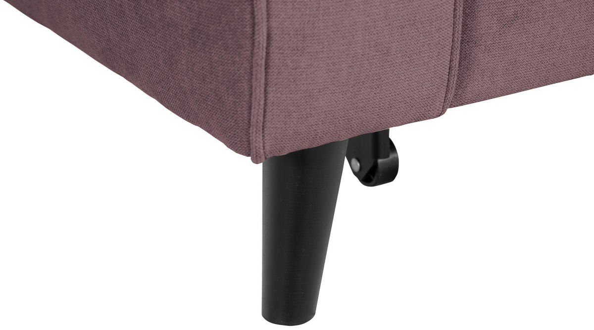 ECKSOFA in Velours Rosa  - Schwarz/Rosa, Konventionell, Holz/Textil (244/159cm) - Carryhome