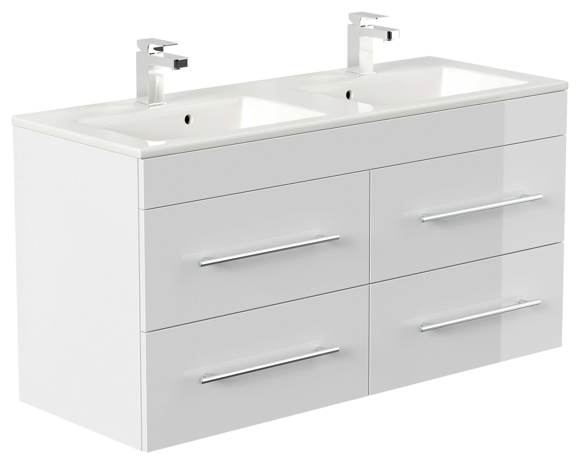 WASCHTISCHKOMBI 120 cm  - Weiß Hochglanz/Weiß, Basics, Keramik/Holzwerkstoff (120cm) - MID.YOU