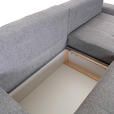 ECKSOFA Grau Velours  - Schwarz/Grau, KONVENTIONELL, Kunststoff/Textil (247/156cm) - Carryhome