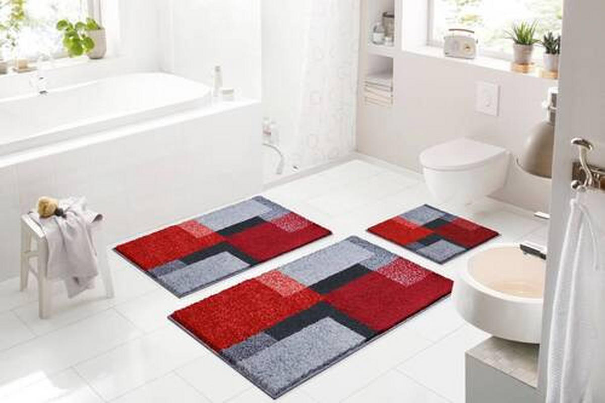 PREDLOŽKA PRED BIDET, 50/60 cm - čierna/sivá, Basics, textil/plast (50/60cm) - Grund