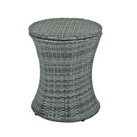 GARTENTISCH Metall, Kunststoff Schwarz, Dunkelgrau rund  - Dunkelgrau/Schwarz, Basics, Kunststoff/Metall (45/55/45cm) - Gardenson