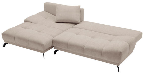 ECKSOFA in Chenille Greige  - Greige/Schwarz, MODERN, Textil/Metall (182/290cm) - Hom`in