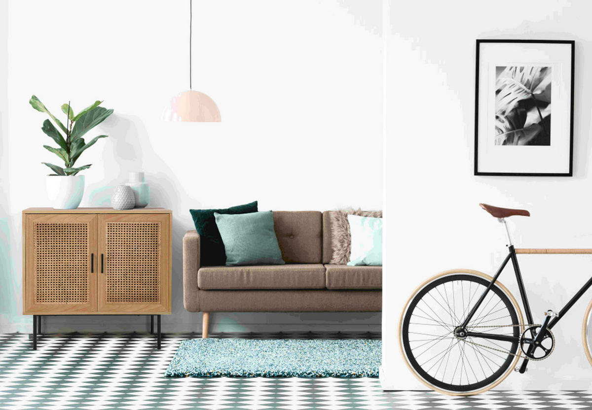 BYRÅ 80/76/39 cm  - svart/naturfärgad, Design, metall/trämaterial (80/76/39cm) - Livetastic