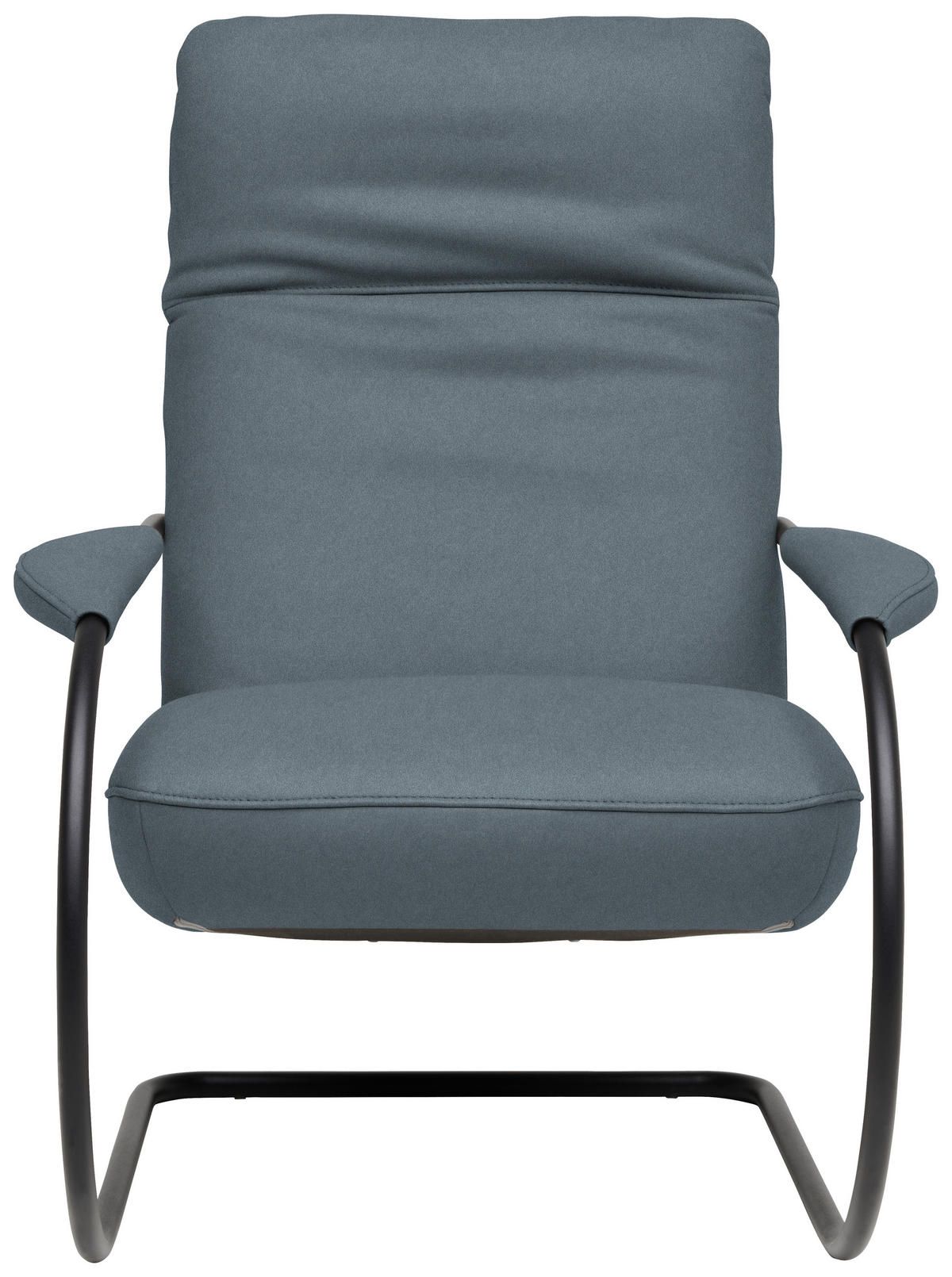 SESSEL in Echtleder Blau  - Blau/Schwarz, Design, Leder/Metall (80/104/99cm) - Koinor