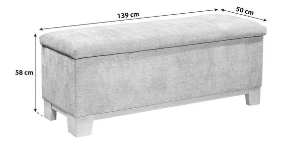 BETTBANK 139/58/50 cm   - Eichefarben/Grau, KONVENTIONELL, Holz/Textil (139/58/50cm) - Carryhome