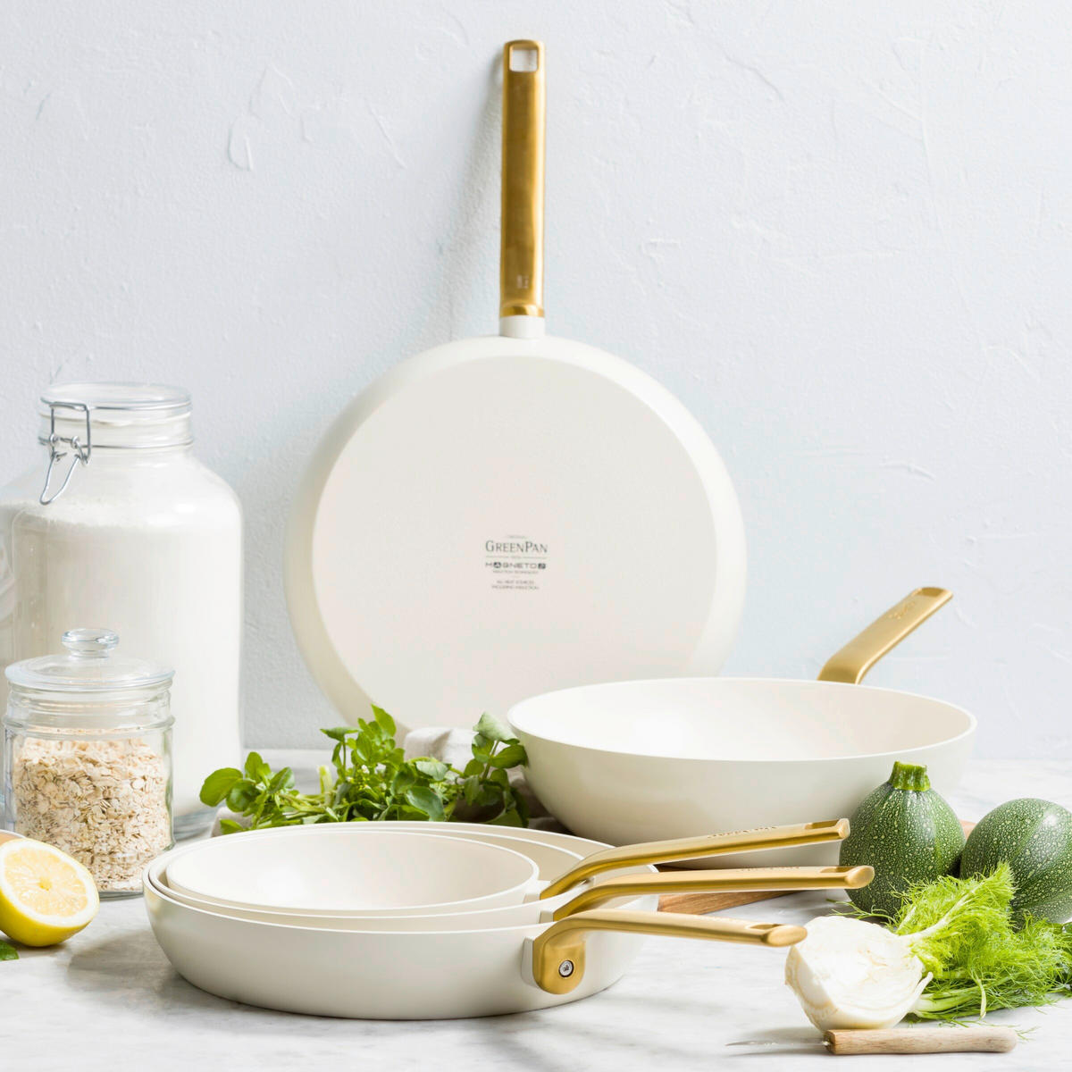 WOK Evolution Keramikbeschichtung 28 cm  - Goldfarben/Creme, Basics, Metall (28cm) - GreenPan