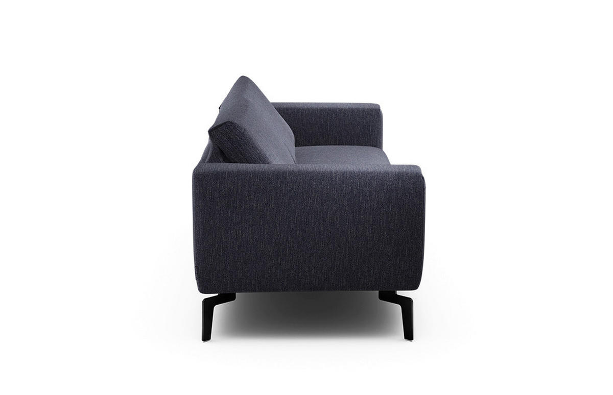 2,5-SITZER Chenille Blau  - Blau/Schwarz, Design, Textil/Metall (220/86/86-94cm) - SENSOO