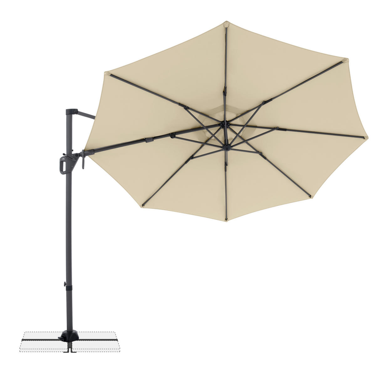 AMPELSCHIRM 310 cm Anthrazit, Sandfarben  - Sandfarben/Anthrazit, Basics, Textil/Metall (310cm) - Doppler