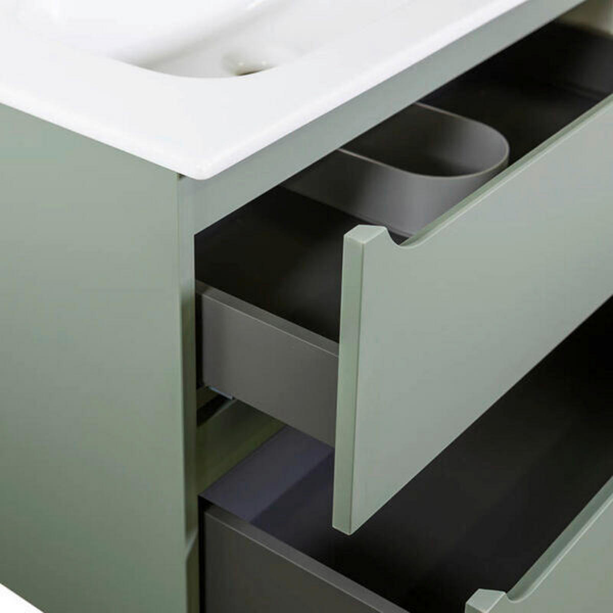 KOMBI UMIVAONIK  maslinasto zelena  - bijela/maslinasto zelena, Basics, drvni materijal/keramika (81/46,5/58cm)