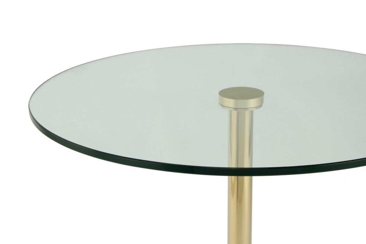 BEISTELLTISCH in Metall, Glas, Stein 46/46/53 cm  - Goldfarben/Schwarz, Design, Glas/Stein (46/46/53cm) - Kayoom