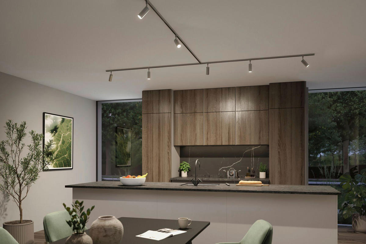 SCHIENENSYSTEM-STRAHLER URail 4,3/19 cm  - Chromfarben, Basics, Metall (4,3/19cm) - Paulmann