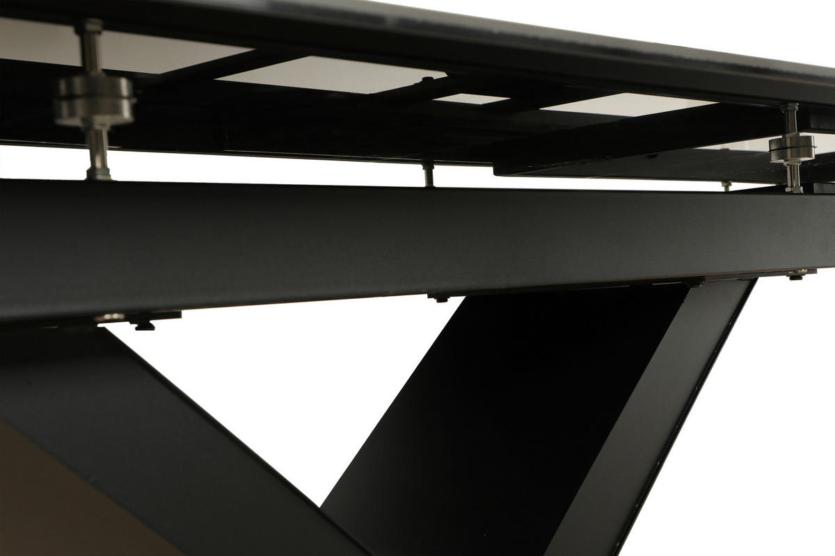 JEDILNA MIZA, črna  - črna, Design, kovina/steklo (180-260/90/76cm) - Novel