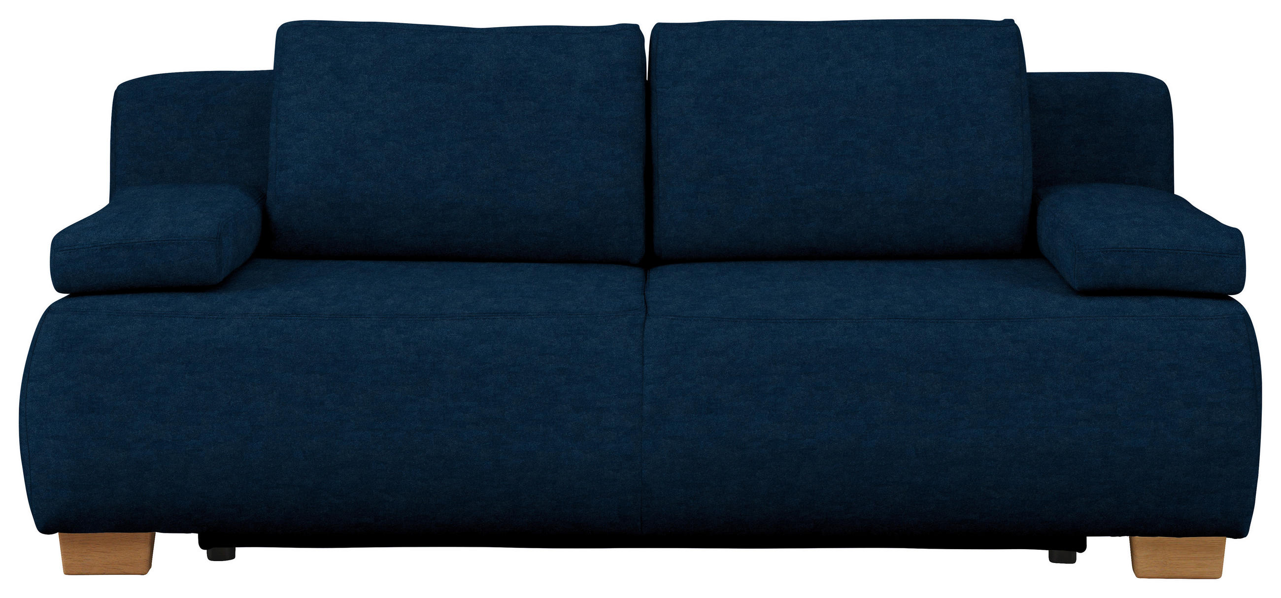 BOXSPRINGSOFA  in Webstoff Dunkelblau Skandinavisch  - Naturfarben/Dunkelblau, Design, Holz/Textil (205/93/108cm) - Venda