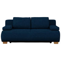 BOXSPRINGSOFA  in Webstoff Dunkelblau Skandinavisch  - Naturfarben/Dunkelblau, Design, Holz/Textil (205/93/108cm) - Venda