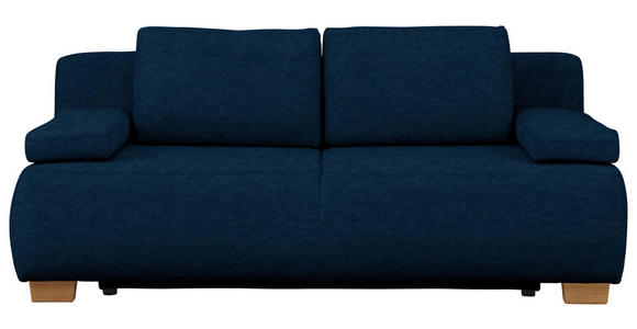 BOXSPRINGSOFA  in Webstoff Dunkelblau Skandinavisch  - Naturfarben/Dunkelblau, Design, Holz/Textil (205/93/108cm) - Venda