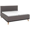 POLSTERBETT 180/200 cm,  in Graubraun, Matratze, Lattenrost, Bettkasten, H2 + H3 = mittel + fest  - Eichefarben/Graubraun, Design, Holz/Textil (180/200cm) - Musterring