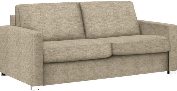 SCHLAFSOFA Webstoff Beige - Chromfarben/Beige, KONVENTIONELL, Textil/Metall (188/86/97cm) - Novel