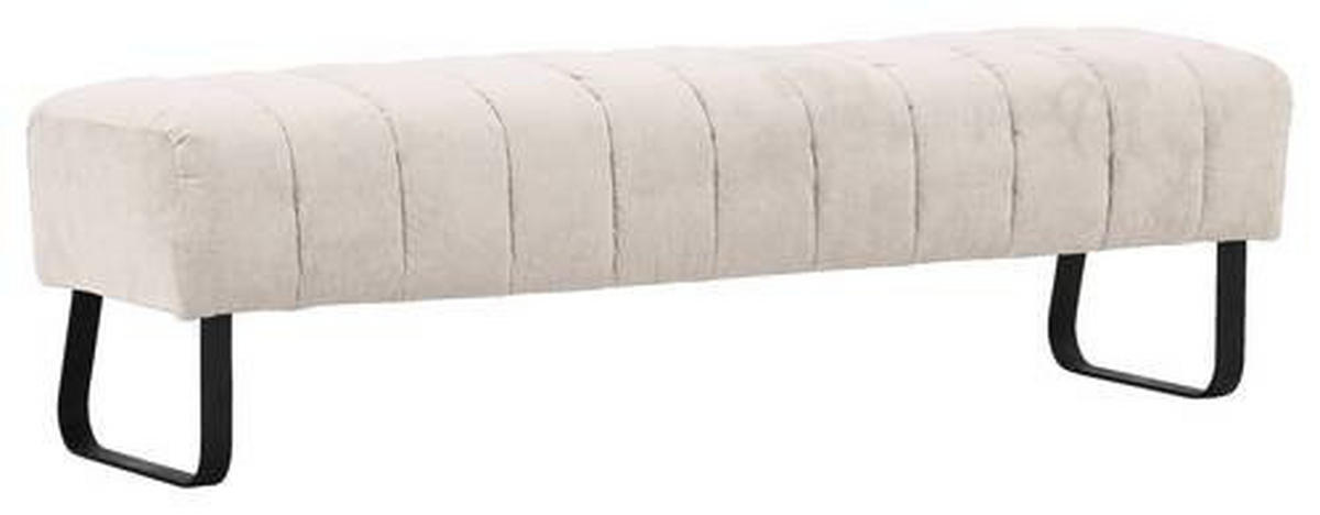 SITZBANK in Textil Schwarz, Beige  - Beige/Schwarz, Design, Textil/Metall (175/52/53cm) - Novel