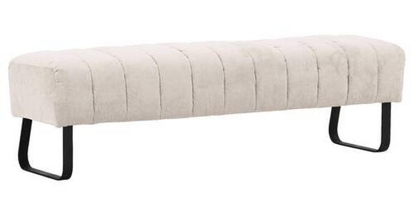 SITZBANK in Textil Schwarz, Beige  - Beige/Schwarz, Design, Textil/Metall (175/52/53cm) - Novel