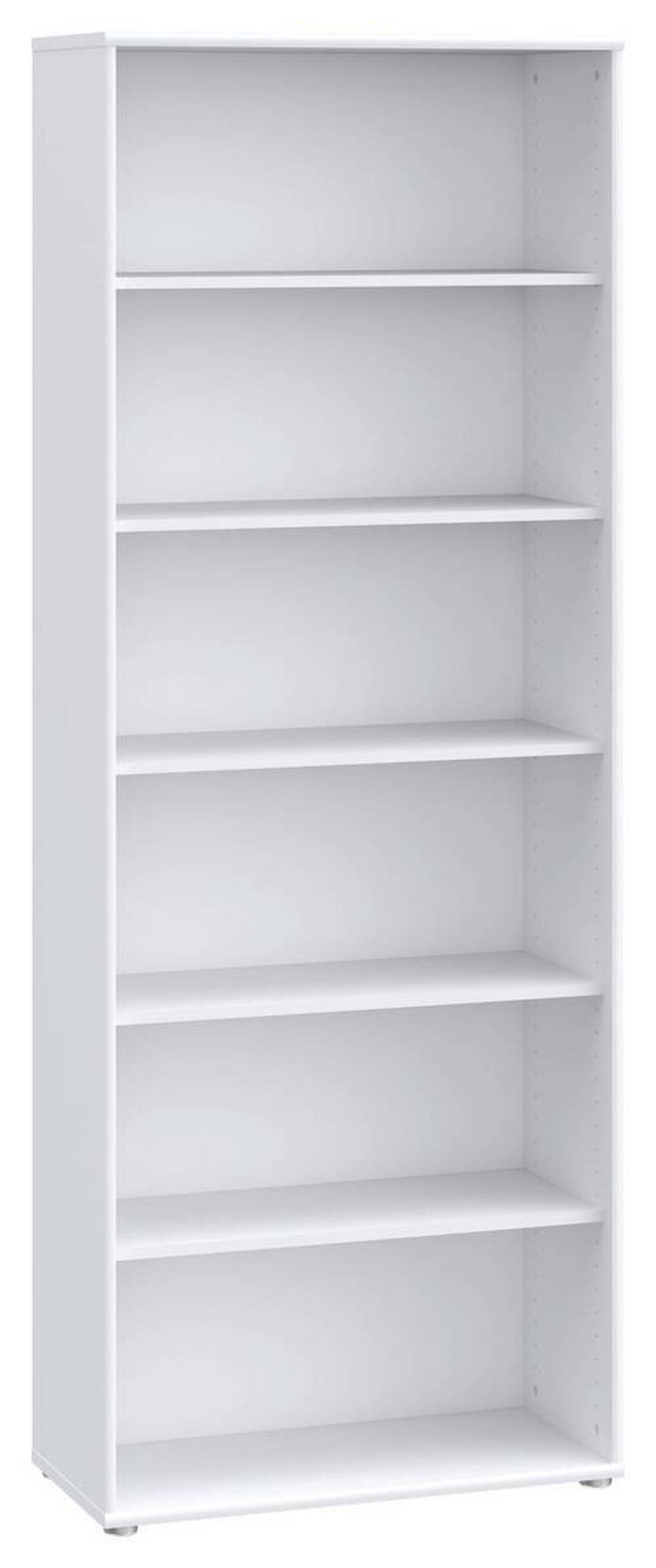 REGAL  73,7/197,5/34,8 cm Weiss  - Weiss/Alufarben, Design, Holzwerkstoff (73,7/197,5/34,8cm)