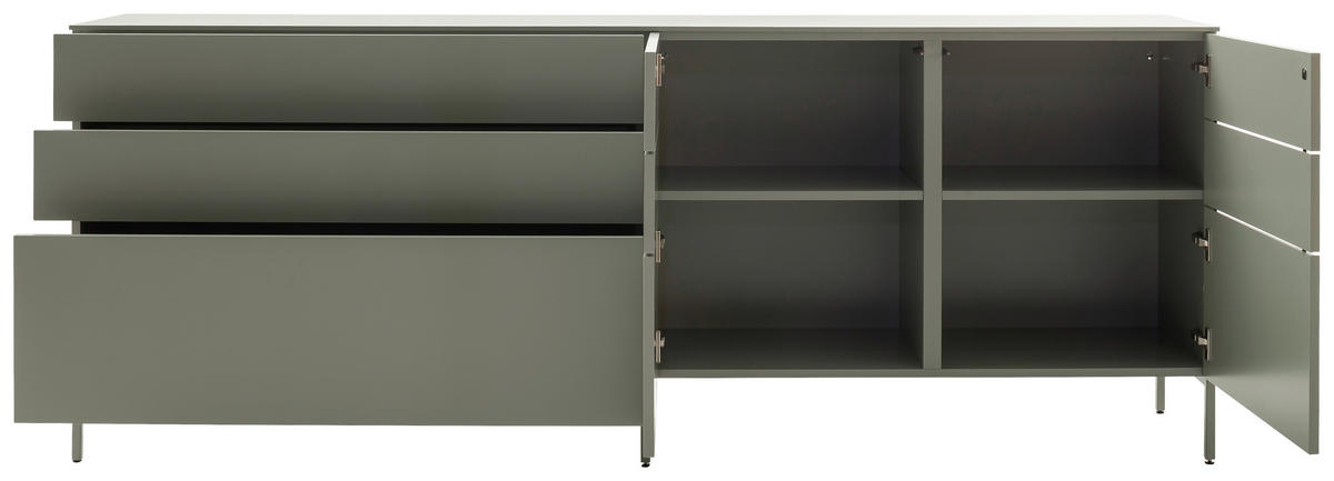 SIDEBOARD Salbeigrün  240/91/45 cm  - Salbeigrün, Design, Holzwerkstoff/Metall (240/91/45cm) - Schöner Wohnen