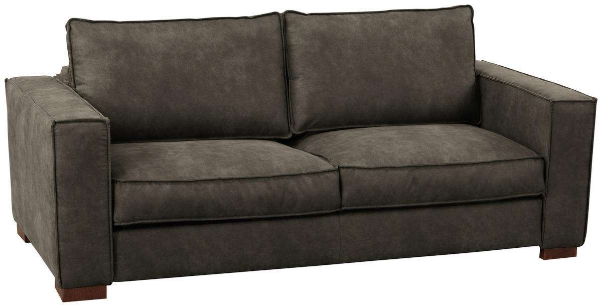 SCHLAFSOFA in Mikrofaser Anthrazit  - Dunkelbraun/Anthrazit, Design, Holz/Textil (203/85/99cm) - MID.YOU
