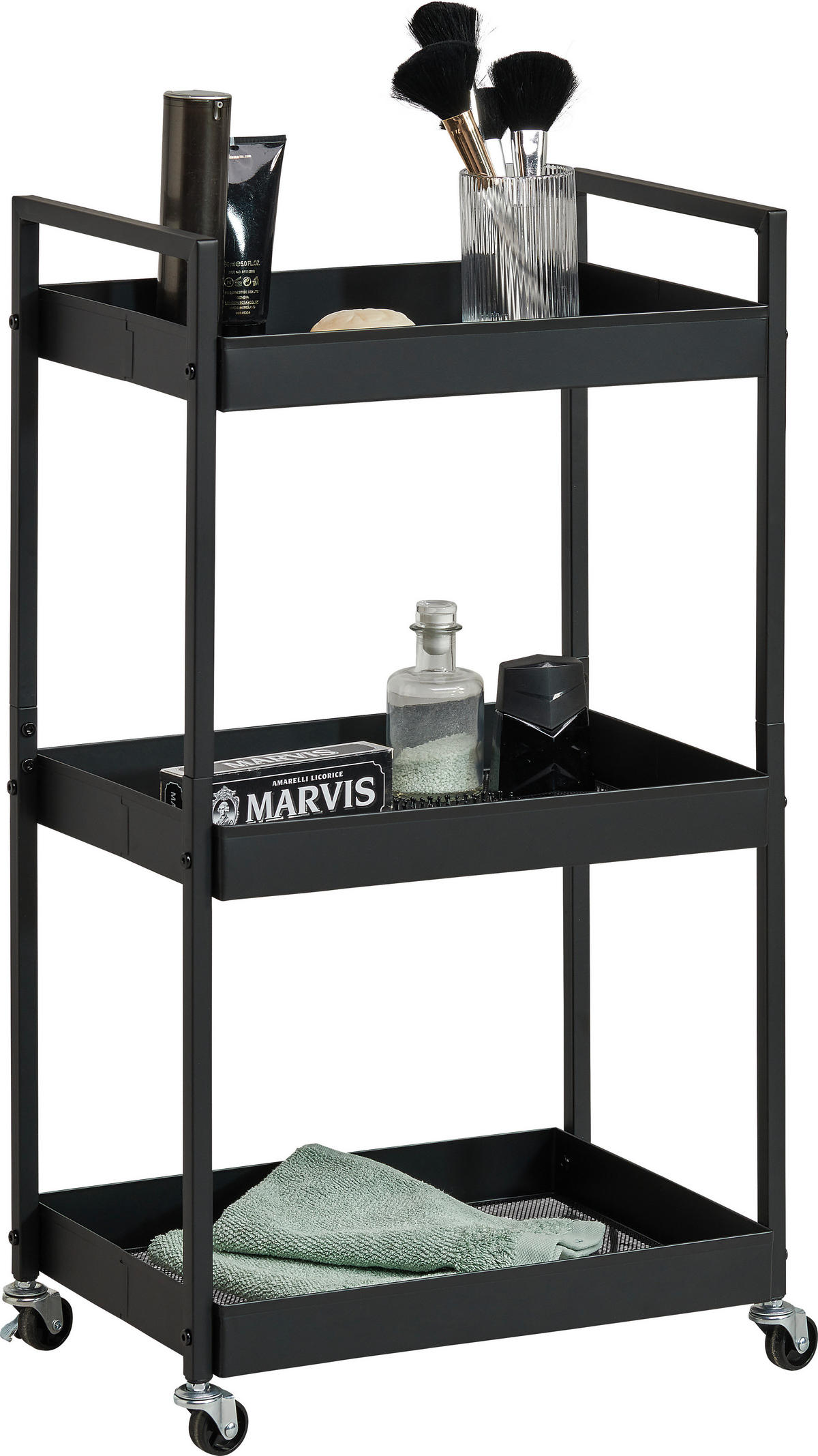 TÁLALÓKOCSI fekete  - fekete, Basics, műanyag/fém (45/30/80cm) - Boxxx