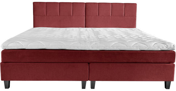 BOXSPRINGBETT 200/200 cm  in Rot  - Dunkelgrau/Rot, Trend, Holz/Textil (200/200cm) - Esposa