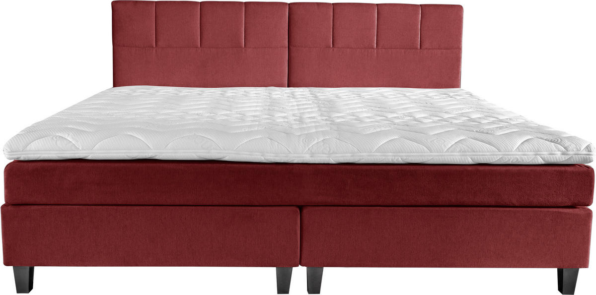 BOXSPRINGBETT 240/200 cm  in Rot  - Wengefarben/Rot, Trend, Holz/Textil (240/200cm) - Esposa