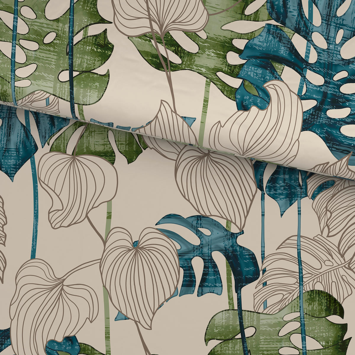 BETTWÄSCHE CUBY Satin 140/200 cm  - Petrol, KONVENTIONELL, Textil (140/200cm) - Novel