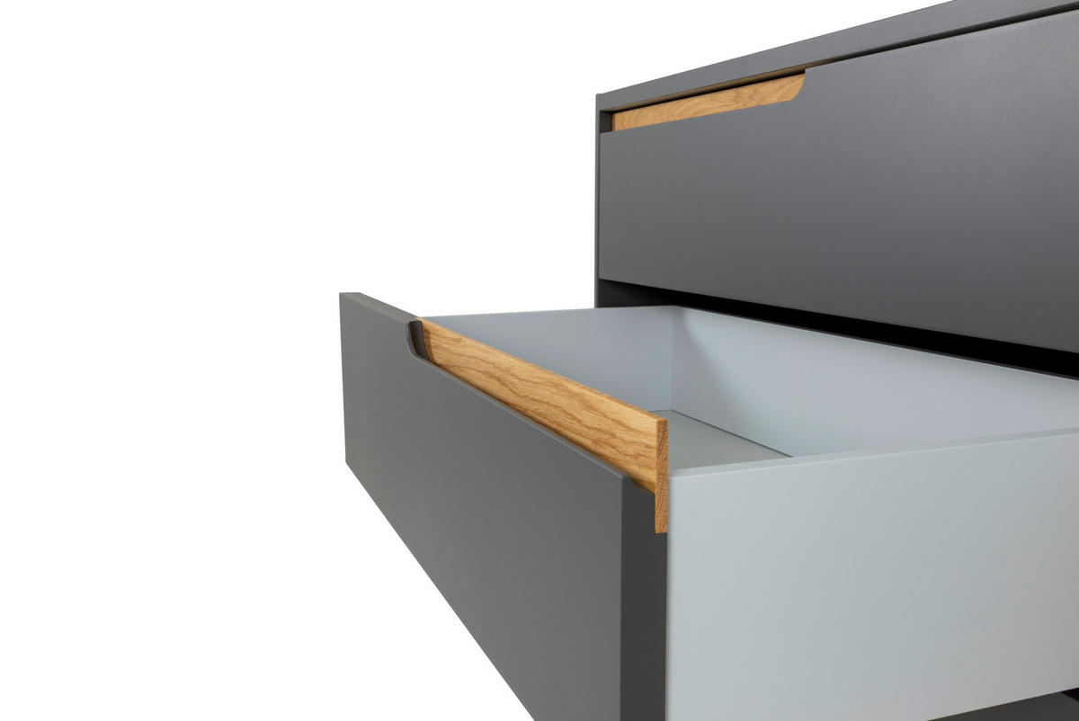 KOMMODE  in 130/83/45 cm  - Eichefarben/Anthrazit, Design, Holz/Holzwerkstoff (130/83/45cm)