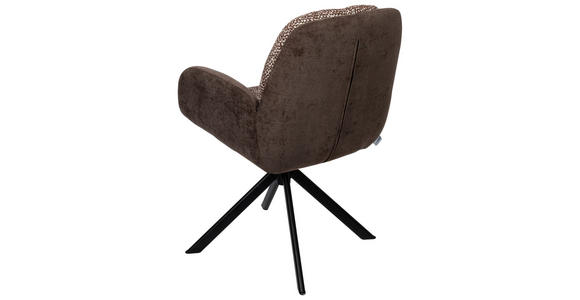 ARMLEHNSTUHL  in Eisen Webstoff  - Schwarz/Braun, Design, Textil/Metall (59/90/64cm) - Linea Natura