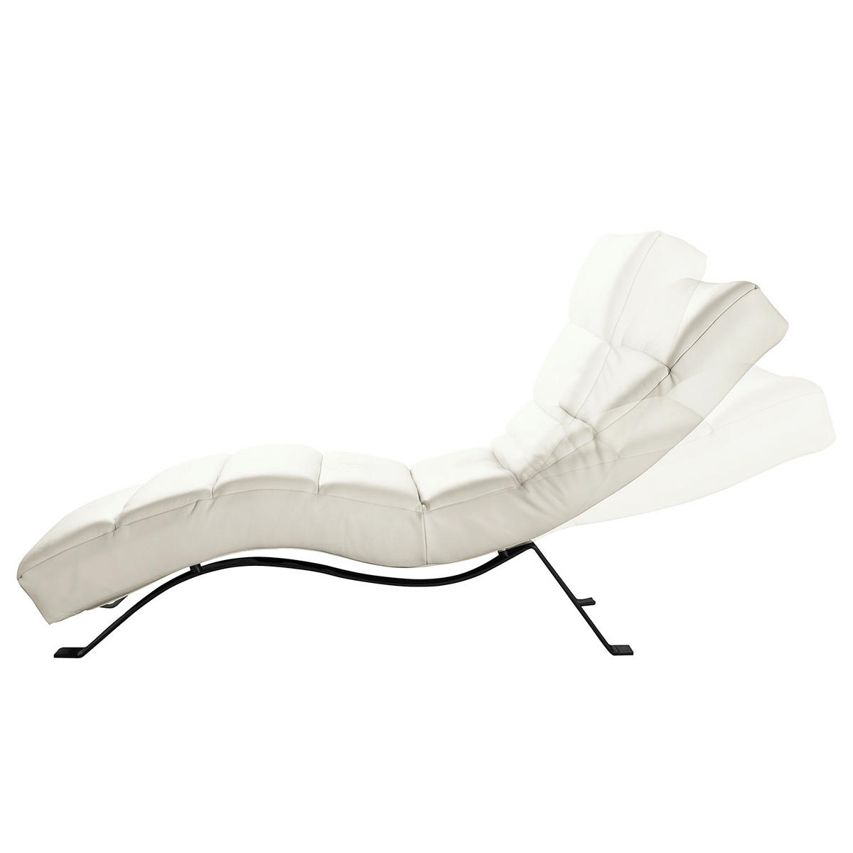 RELAXLIEGE Echtleder Weiß  - Schwarz/Weiß, Design, Leder/Metall (65/65-95/171cm) - Livetastic