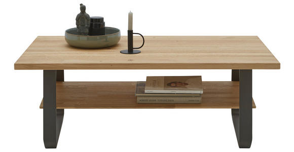 COUCHTISCH in Holz, Metall 120/70/42,6 cm - Wildeiche/Schwarz, Natur, Holz/Metall (120/70/42,6cm) - Valnatura