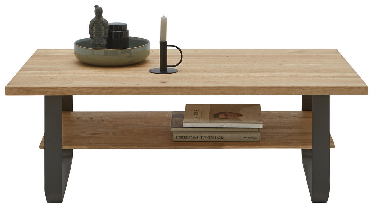 COUCHTISCH in Holz, Metall 120/70/42,6 cm  - Wildeiche/Schwarz, Natur, Holz/Metall (120/70/42,6cm) - Valnatura