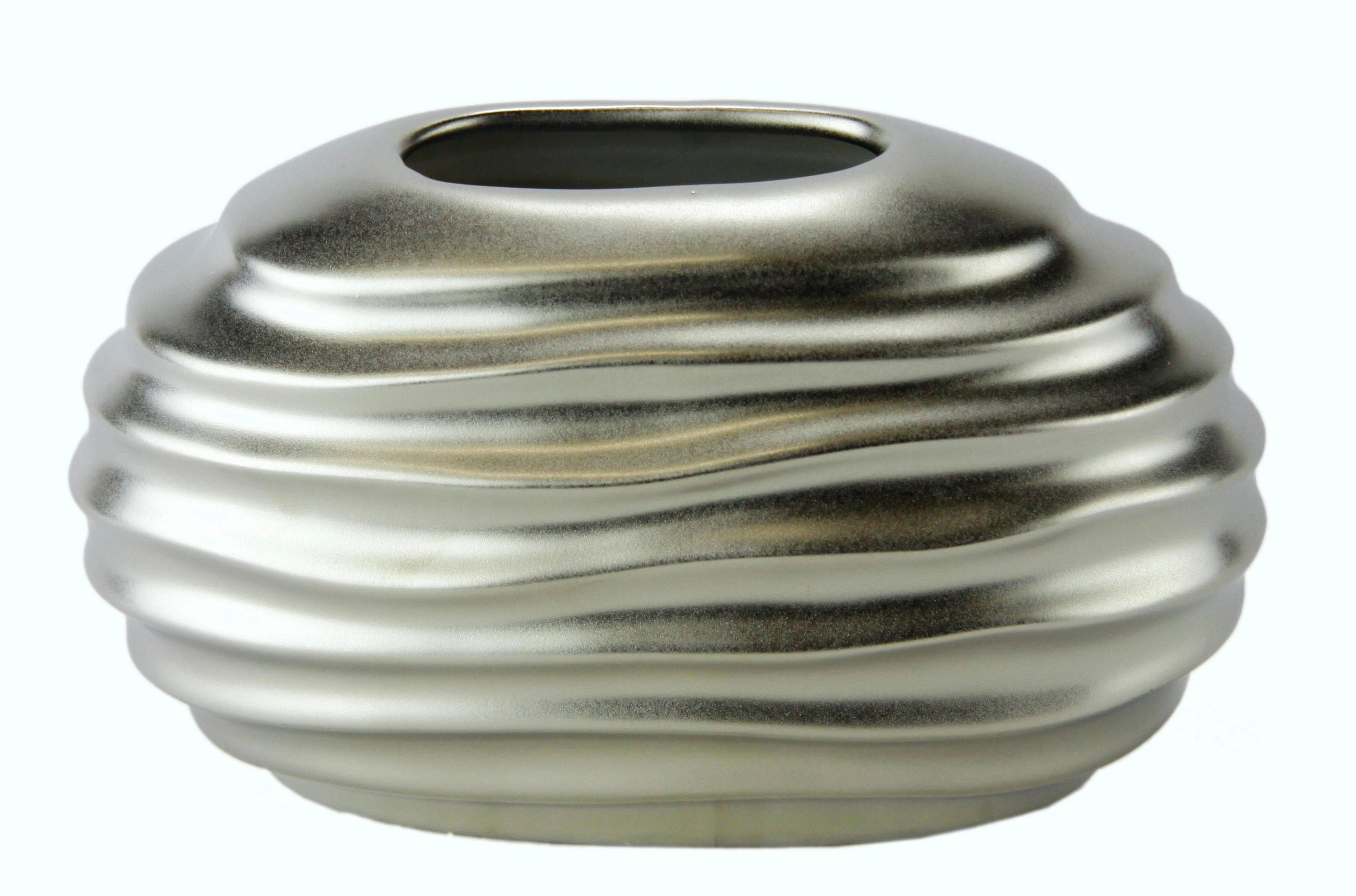 VASE 10 cm  - Silberfarben, Basics, Keramik (17/10/8cm)