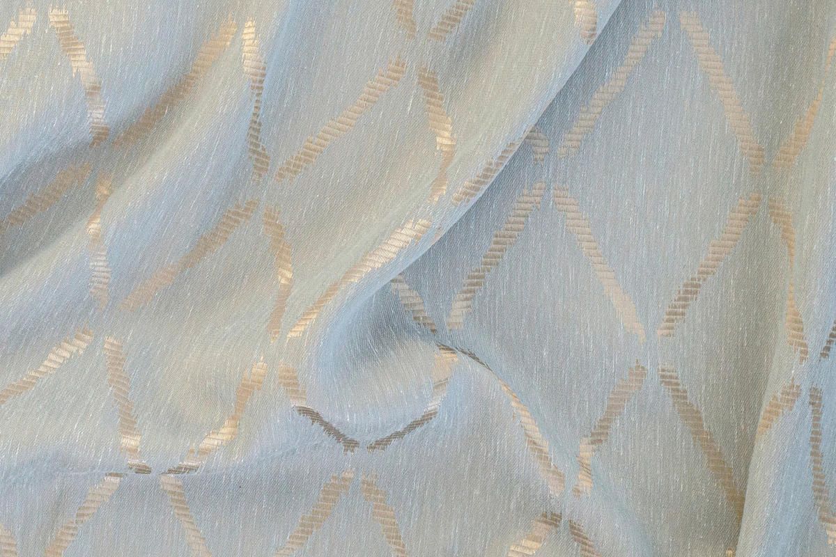 ÖSENVORHANG blickdicht  - Blau/Goldfarben, Design, Textil (140/245cm)