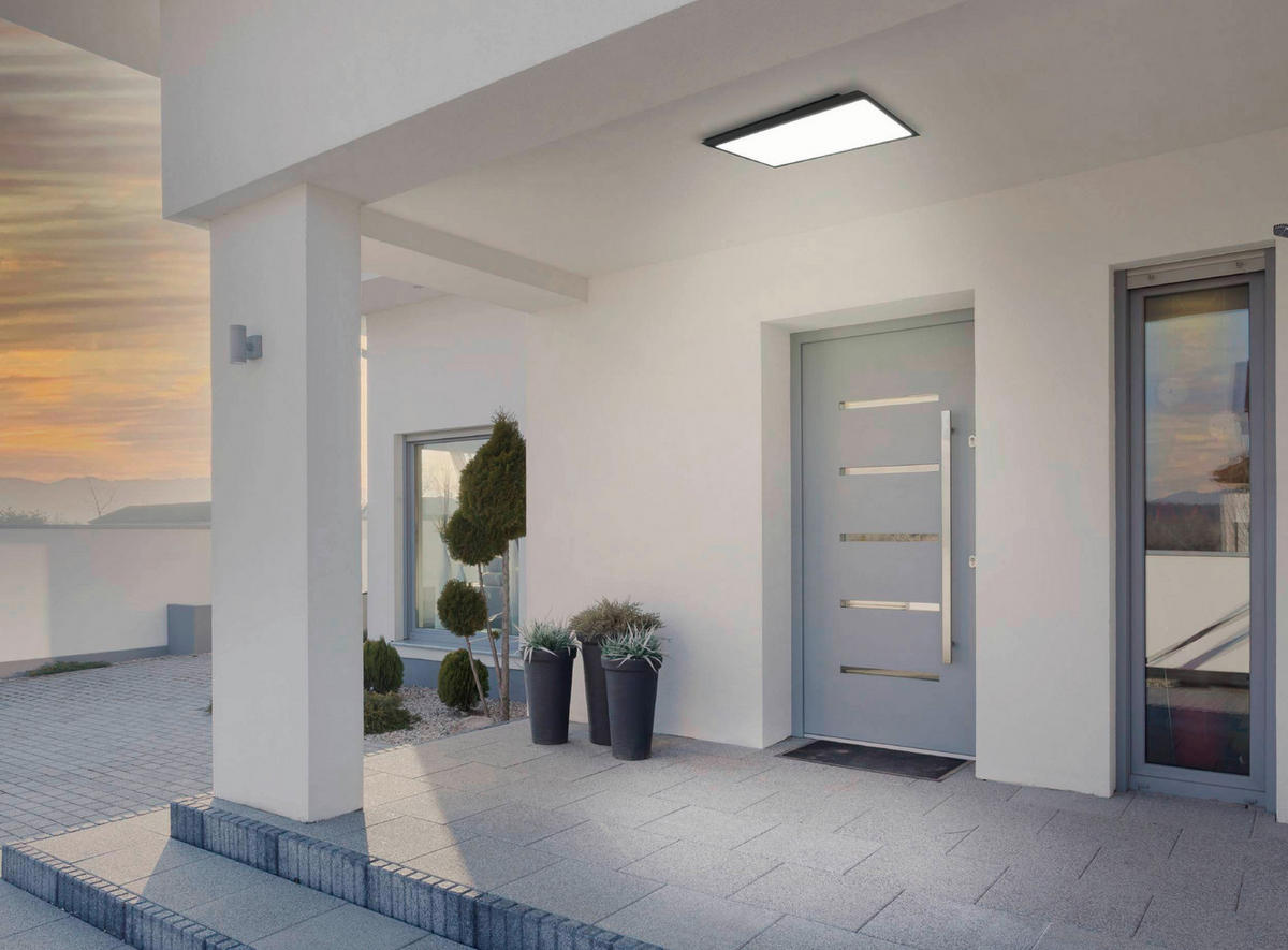 VÄGGLAMPA UTOMHUS - vit/svart, Basics, metall/plast (20/6,5/40cm) - Eglo