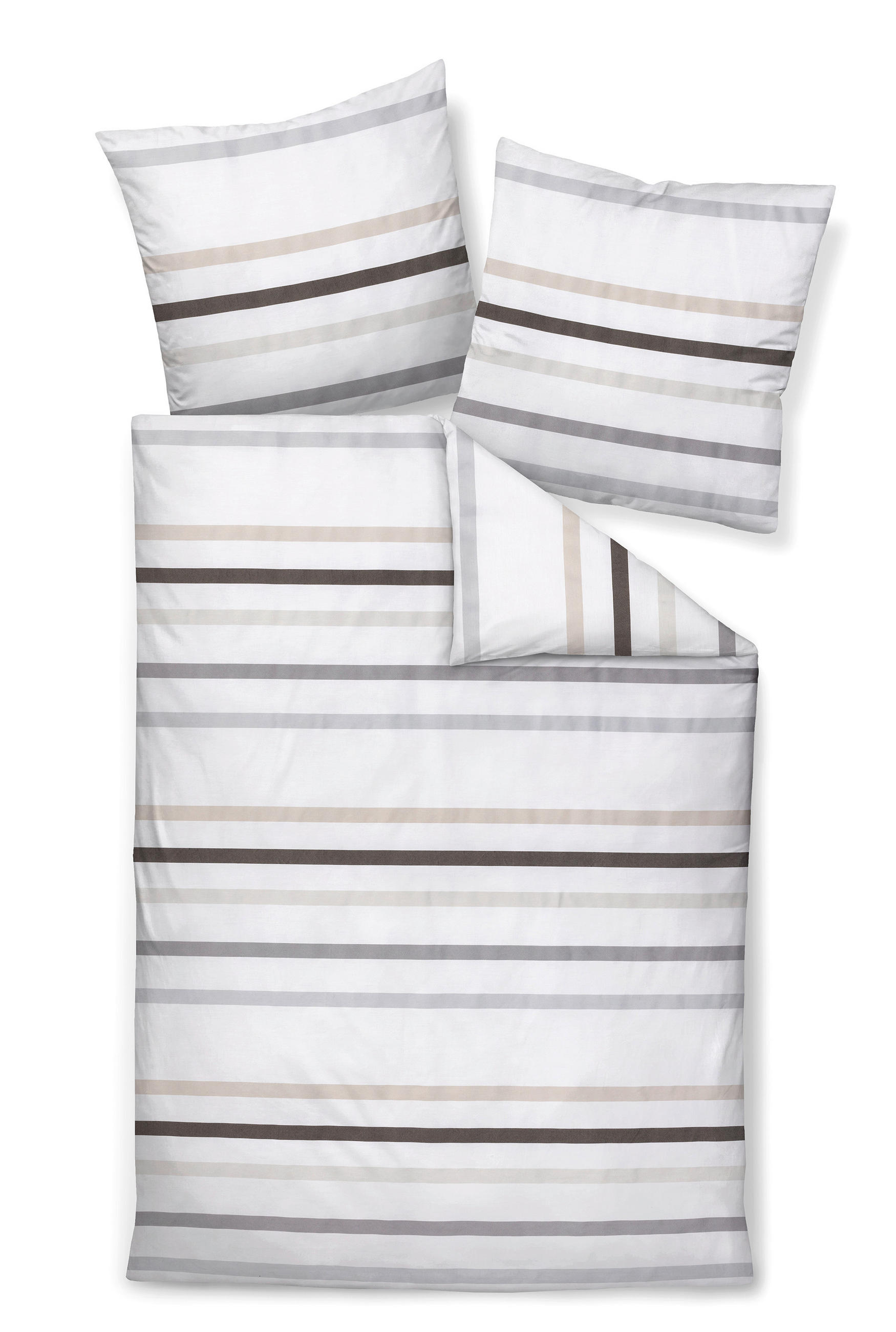 BETTWÄSCHE Makosatin 155/220 cm  - Taupe/Beige, Design, Textil (155/220cm) - Janine